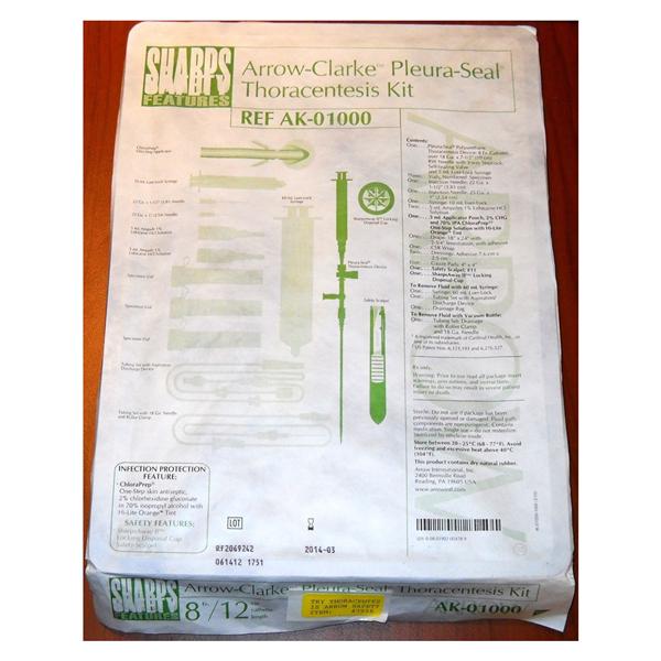 Kit Thoracentesis Pleura-Seal With 8Fr Catheter 10/Ca